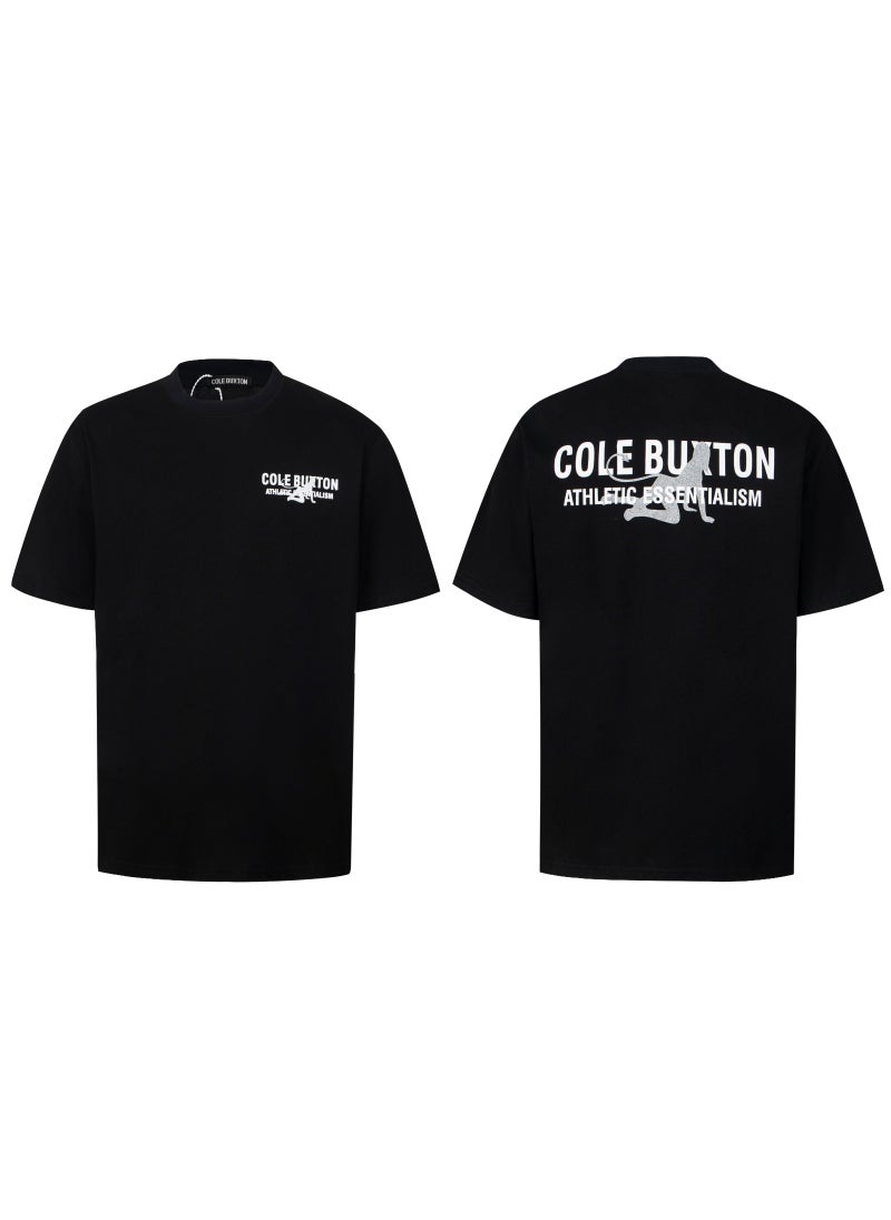 Generic - Basic Cotton round Neck Short Sleeve T-Shirt for Men Summer 2024 Digital Print Trendy Brand Cole Bxton Comfortable Breathable C17 Black - Image 1