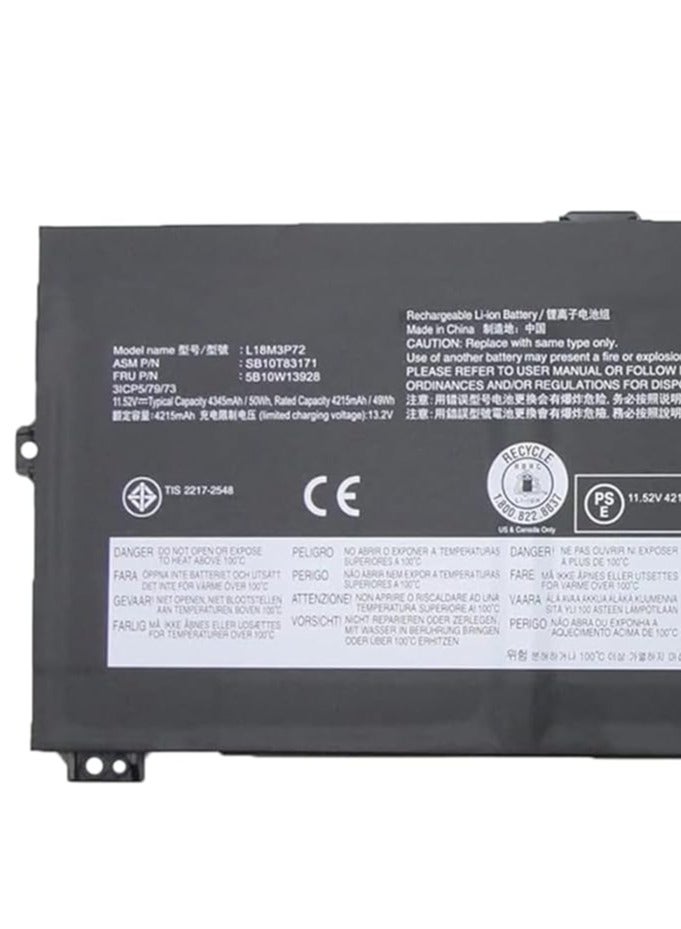 Terabyte بطارية لابتوب بديلة L18M3P72 L18L3P72 لجهاز Lenovo ThinkPad X13 Yoga الجيل الأول وسلسلة ThinkPad X390 Yoga 02DL021 SB10K97659 5B10W13927 L18M3P72 02DL022 SB10K97660 5 1Wh - Image 2