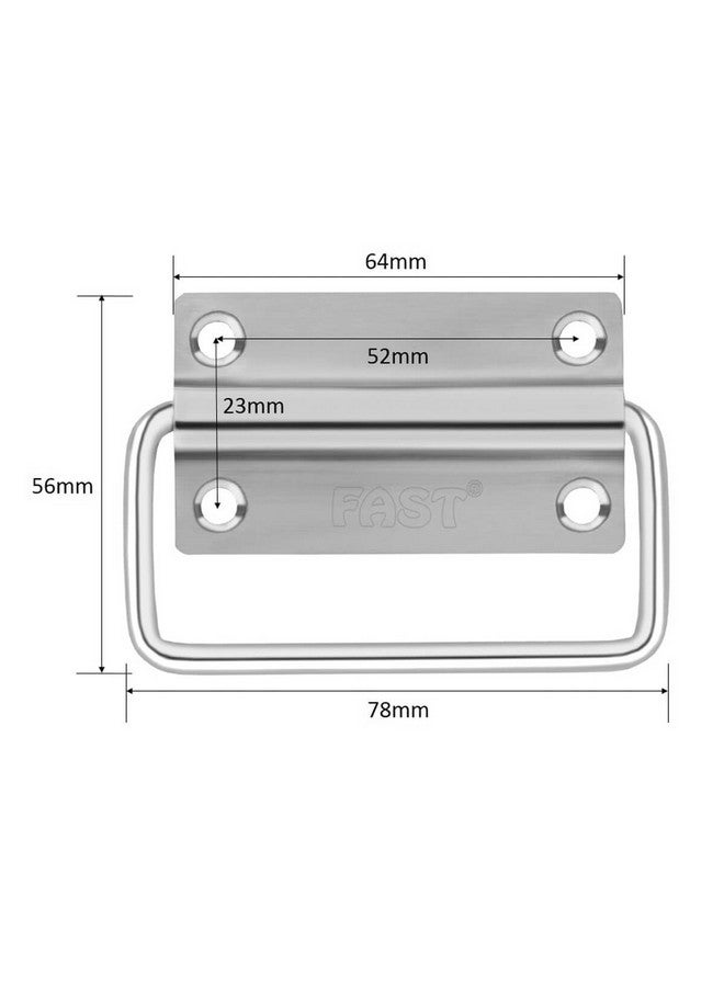 FAST PK02 SS Stainless Steel 3 Inch Cabinet Chest Pull Handle Kadi for Furniture Bed Storage Box Drawer & Door 4pcs (Silver) - Image 3