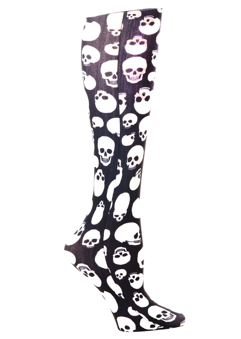 Celeste Stein Therapeutic Compression Socks, Skulls, 8-15 mmhg, 1-Pair - Image 1