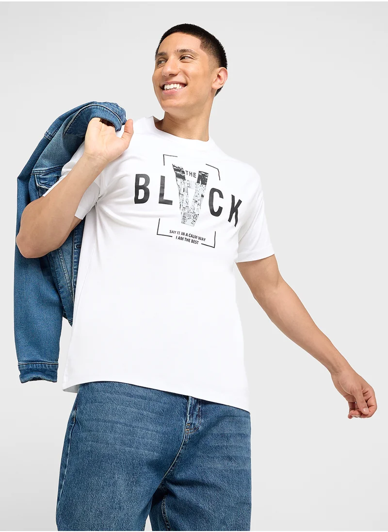 Seventy Five Basics Printed T-Shirt