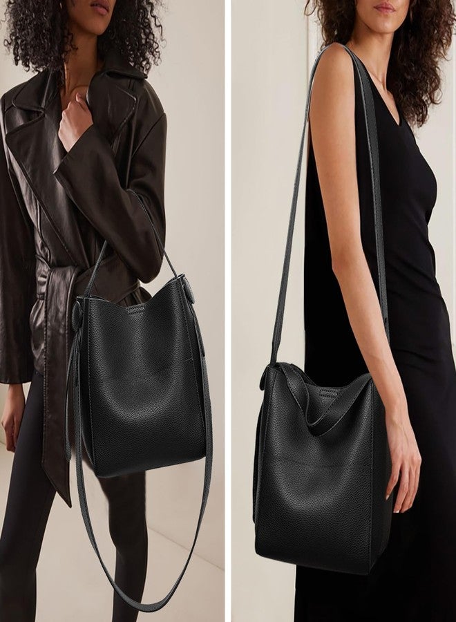 سينديفن حقيبة كتف جلدية من SENDEFN للنساء، حقيبة كروسبودي بحزام كتف، حقيبة يد بمقبض علوي، مناسبة للعمل والتسوق - Image 2