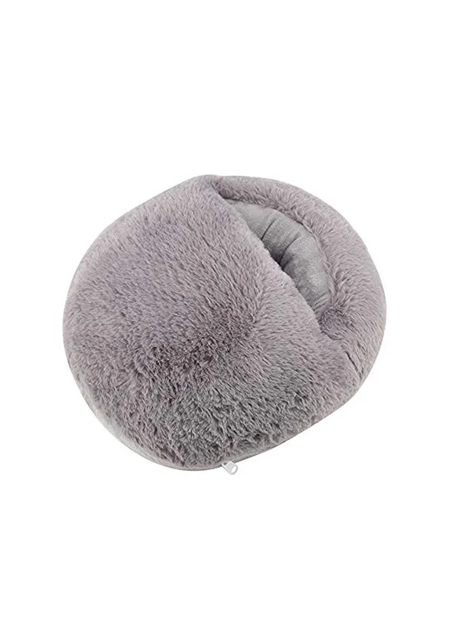 دانوب هوم Danube Home Elixir Heated Foot Massager Grey 31x11x30cm | Cover : Fur Fabric | Filling:Fleece Fabric PP Cotton Foot Massager