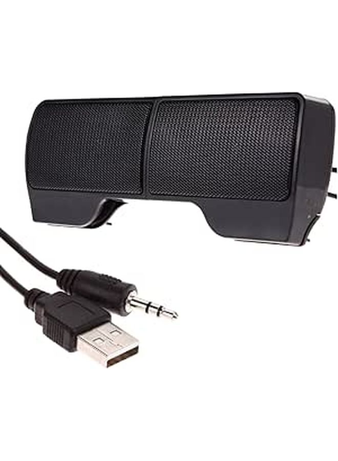 Compact Portable USB Clip-on Computer Speaker for Desktop and Laptop with 3v Power Supply for Home Office and Dormitory Use - Image 1