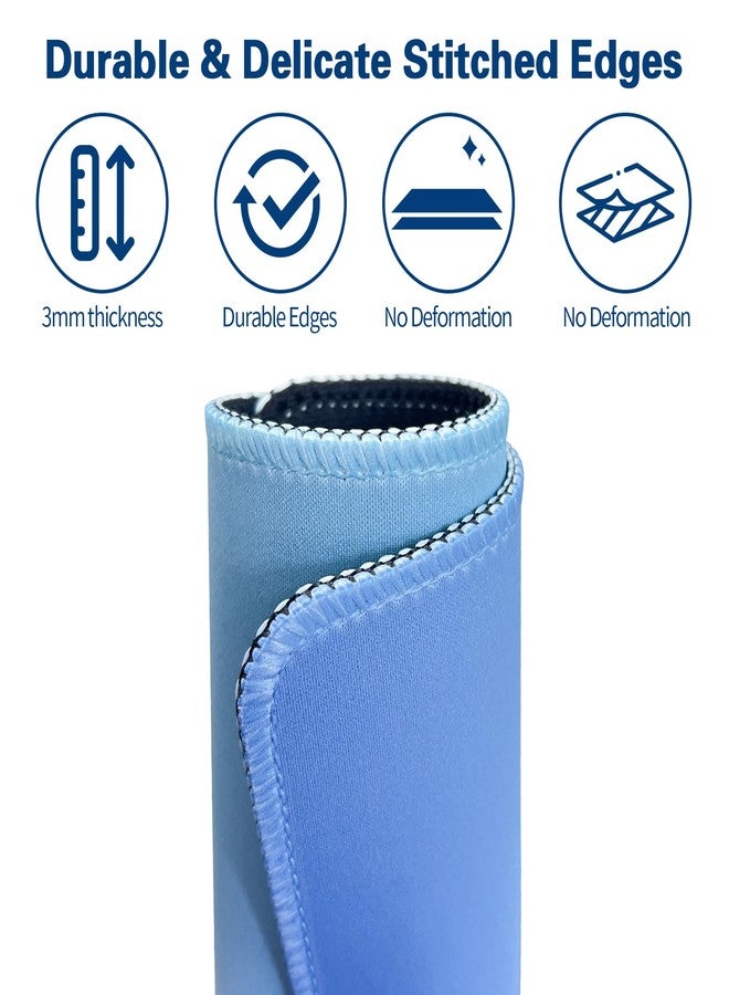 Bloss Small Mouse Pad for Gaming, Desk Pad Mat for Keyboard and Mouse, Gradient Blue Desk Mousepad with Stitched Edges, Computer Mouse Pad(11.8 x 9.8 x 0.12 Inches) - Image 4