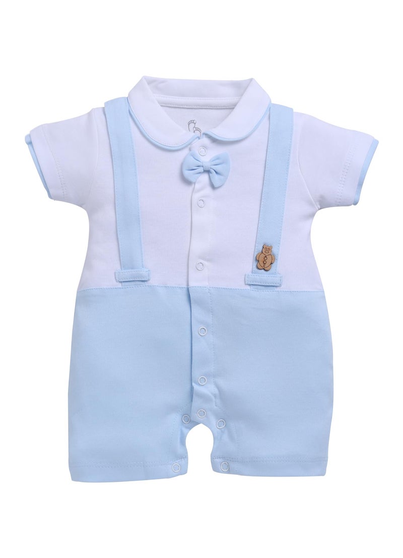 Baby Go BabyGo Half Sleeves Baby Romper| 100% Cotton Rompers for New Born Baby| Baby Dress | Onesies| 0-3M| SKY| Infant Clothes - Image 1