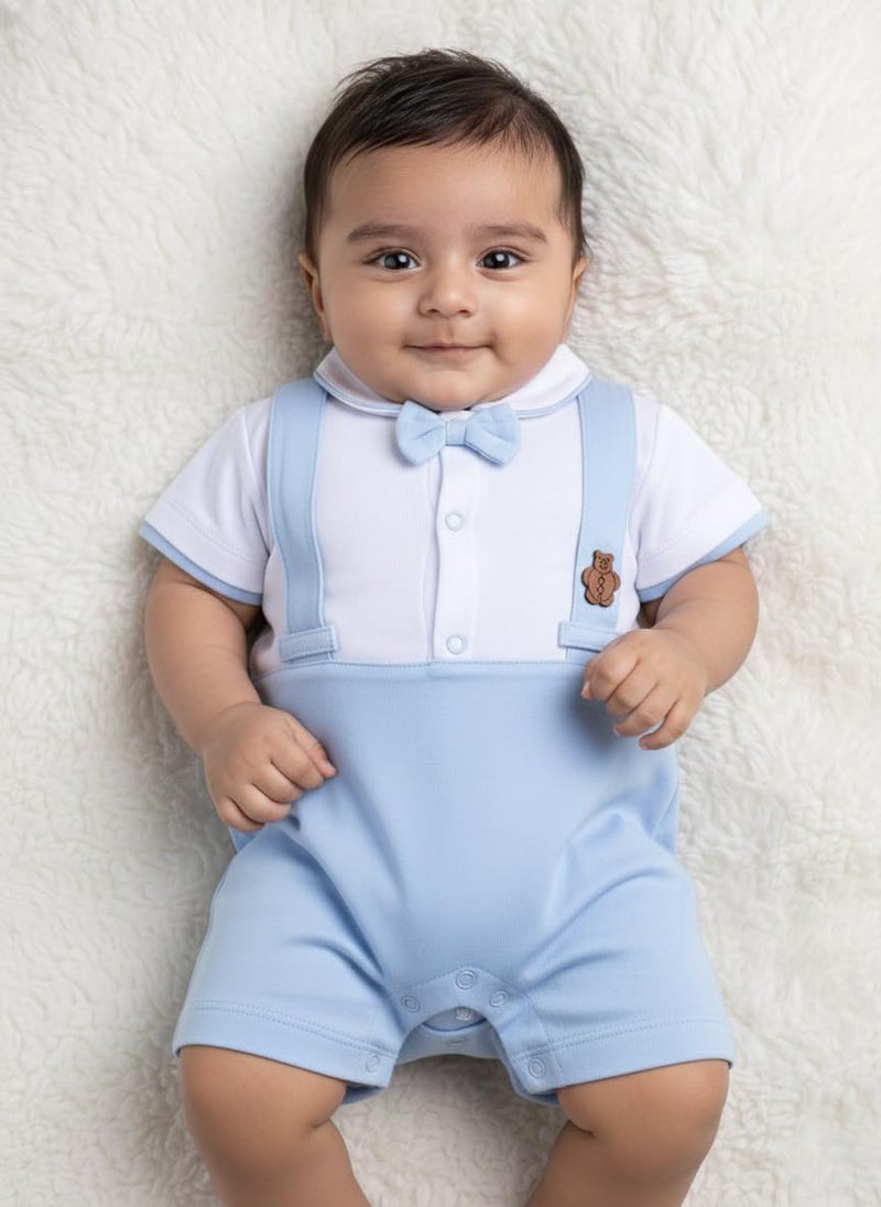 Baby Go BabyGo Half Sleeves Baby Romper| 100% Cotton Rompers for New Born Baby| Baby Dress | Onesies| 0-3M| SKY| Infant Clothes - Image 2