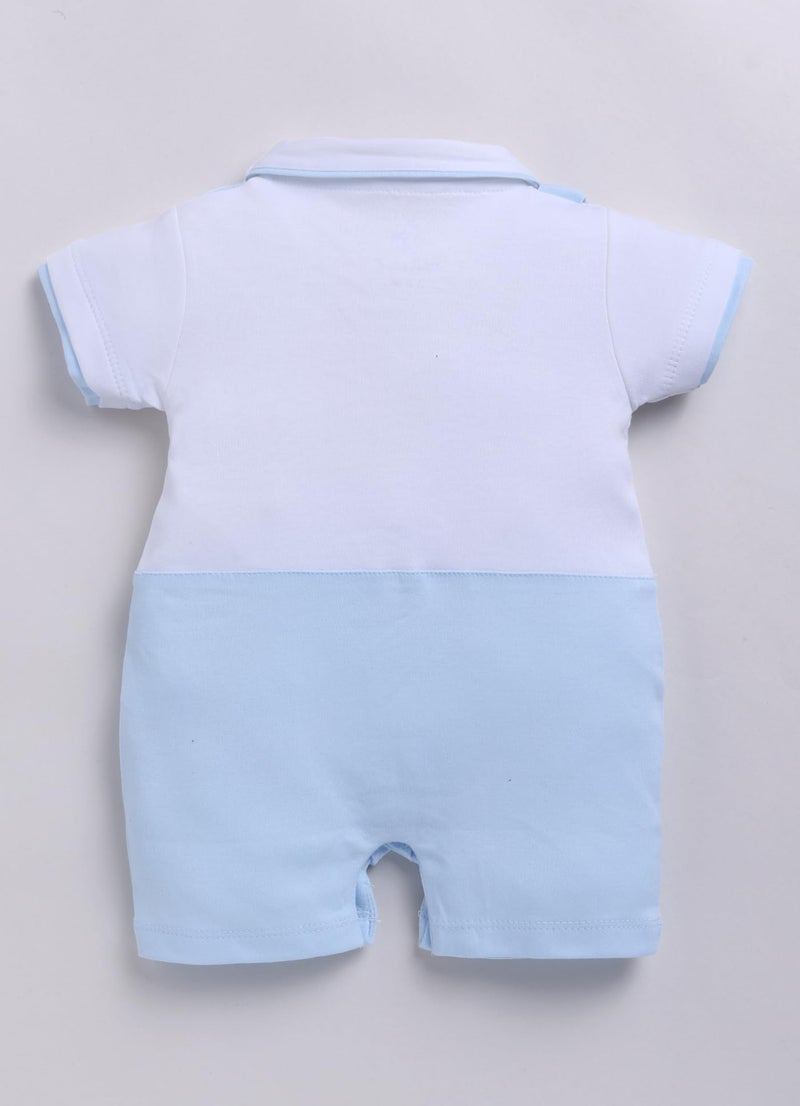 Baby Go BabyGo Half Sleeves Baby Romper| 100% Cotton Rompers for New Born Baby| Baby Dress | Onesies| 0-3M| SKY| Infant Clothes - Image 3