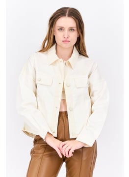 Adidas Women Sportswear Fit Long Sleeve Outdoor Jacket, Cream  - Image 1