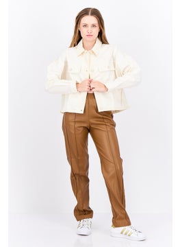 Adidas Women Sportswear Fit Long Sleeve Outdoor Jacket, Cream  - Image 4