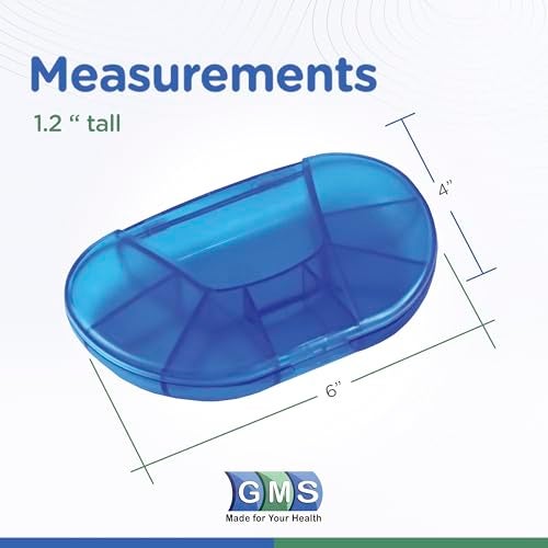 VitaCarry Multi-day Vitacarry 8 Compartment Pill Box Holds up to 60 Pills Actual Size: 4.5öw X 3.0öd X .93öh (Blue) - Image 5