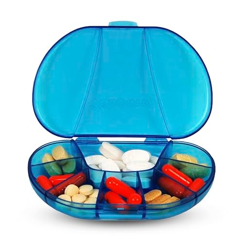 VitaCarry Multi-day Vitacarry 8 Compartment Pill Box Holds up to 60 Pills Actual Size: 4.5öw X 3.0öd X .93öh (Blue) - Image 1