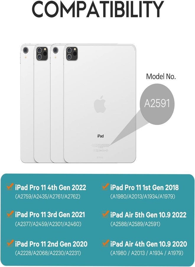 APHBZGE Keyboard Case for iPad Pro 11'' 4th/3rd/2nd/1st Gen,iPad Pro 11 ''4th Gen 2022,iPad Pro 11" 2021/2020/2018,iPad Air 5th/4th Gen,Detachable Bluetooth Keyboard for iPad Pro 11 with Pencil Holder Pink - Image 2