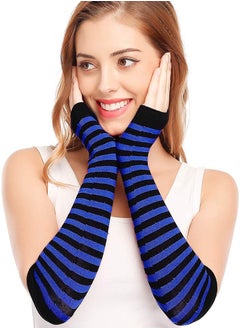 amazing.EGP Pair Winter Fingerless Long Knit Gloves Thumb Piercing Arm Warmer Gloves for Women Girls  - Image 1