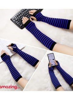amazing.EGP Pair Winter Fingerless Long Knit Gloves Thumb Piercing Arm Warmer Gloves for Women Girls  - Image 2