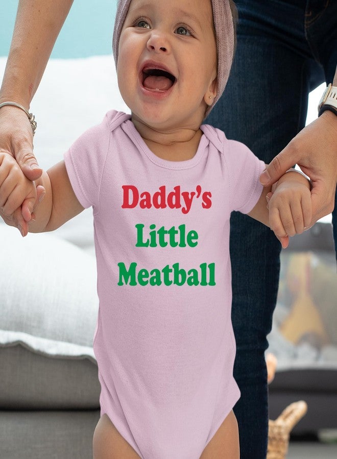 The Pxv One-Piece Daddy's Little Meatball 6 Months Light Pink Romper - Image 2
