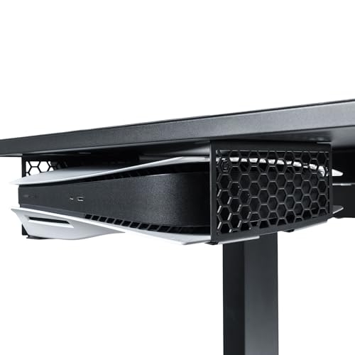 Glistco Stealth Mount for PlayStation 5, PS5 Slim & PS5 Pro, Under-Desk Console Holder for Space-Saving, Horizontal Under Desk Mount for Secure and Stable Console Placement - Image 1