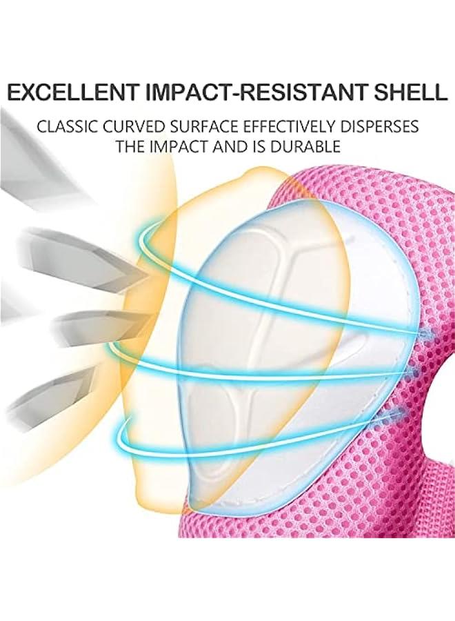 MOXO Kids Protective Gear Set Kids Helmet Knee Elbow Pads Wrist Guards Adjustable for 2~8yrs Girl Boy Kids Helmet and Pad Set for Girls Boys Bicycle Roller Skating Scooter - Image 5