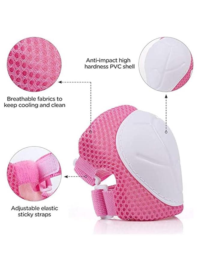 MOXO Kids Protective Gear Set Kids Helmet Knee Elbow Pads Wrist Guards Adjustable for 2~8yrs Girl Boy Kids Helmet and Pad Set for Girls Boys Bicycle Roller Skating Scooter - Image 4