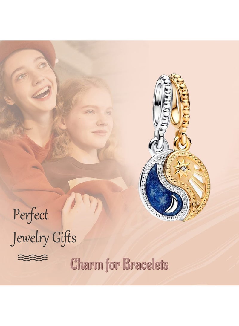 SYOSI 925 Sterling Silver Dangle Pendant Bead, Silver Charms for Bracelets and Necklaces, Sterling Silver Pendants with 5A Cubic Zirconia, Charms Gift for Women Girls - Image 3