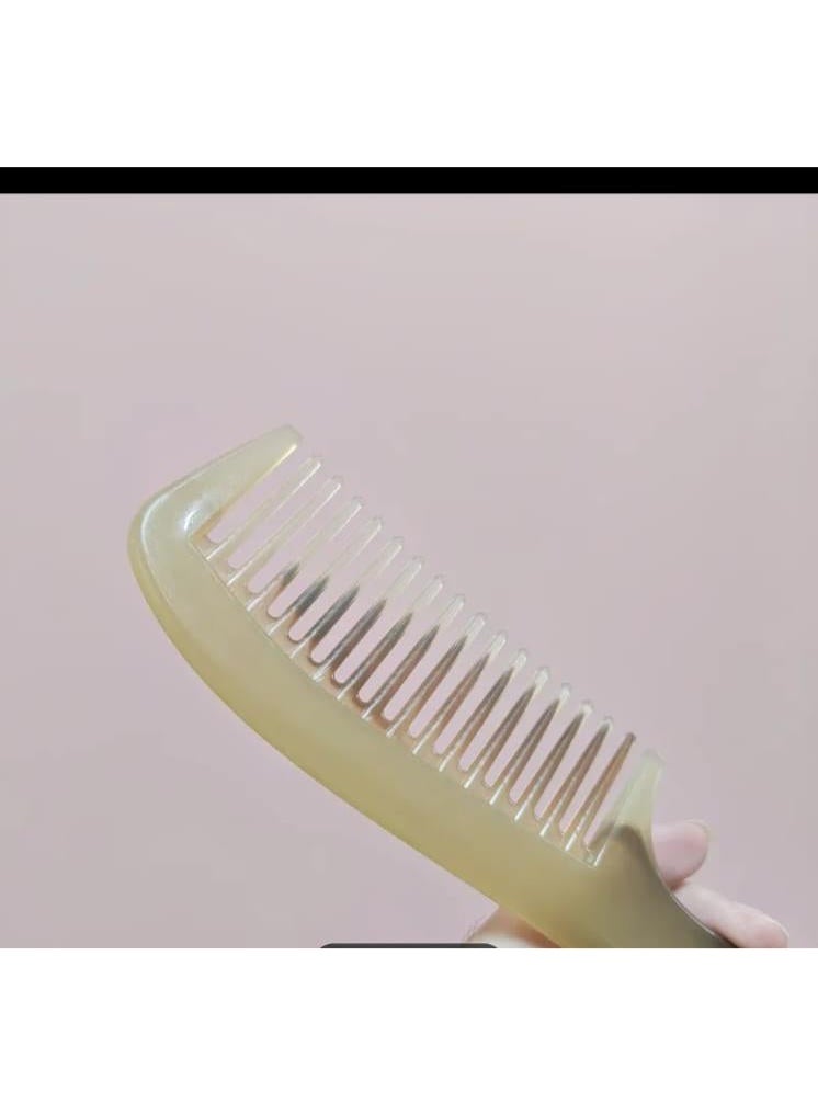 BOLREUS 1 Pc Large Wide-Tooth Horn Comb with Plastic Teeth, Ergonomic ABS Handle, Scalp Massage Hair Brush, Durable Detangling Comb for All Hair Types - Image 3