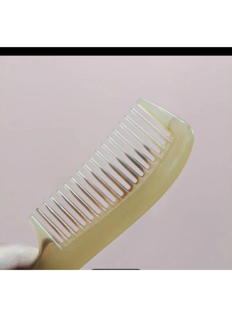 BOLREUS 1 Pc Large Wide-Tooth Horn Comb with Plastic Teeth, Ergonomic ABS Handle, Scalp Massage Hair Brush, Durable Detangling Comb for All Hair Types - Image 2