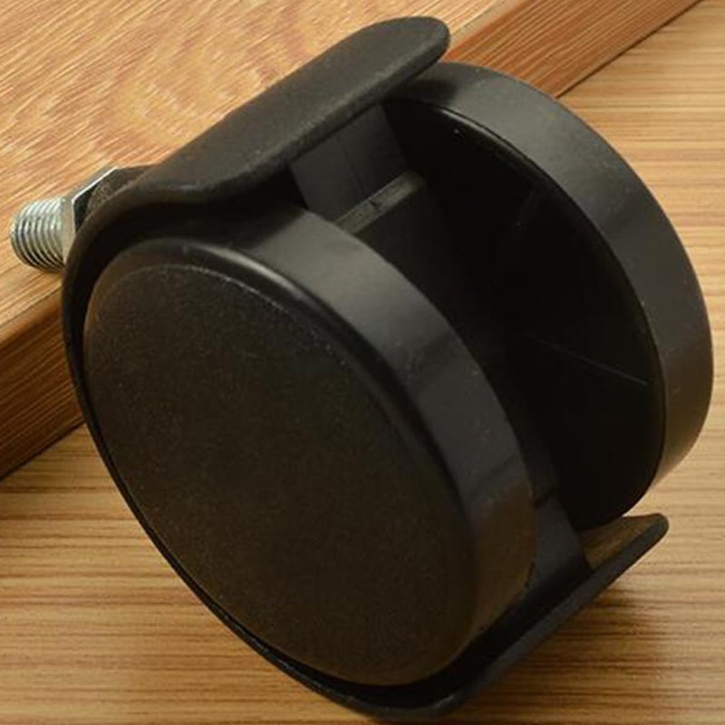 8Pcs Black Threaded Stem Chair Casters Smooth Quiet Glide for Carpet Hard Floors - Image 4