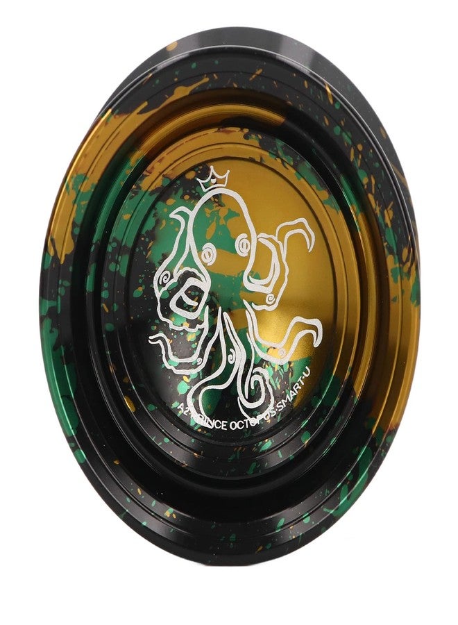 Asixxsix Responsive Yoyo, Metal Aluminum Alloy Professional Yoyo with Glove, 3 Strings and Octopus Pattern Advanced Metal Yoyo Ball Replacement for Beginners, Professionals, Kids, Adults, Gifts(Black Gold) - Image 2