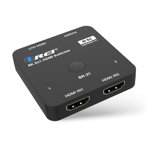 OREI 8K 2x1 HDMI Switch 4K @ 120hz by OREI - Auto HDMI Selector 48Gbos High Resolution Switch Between 2 Inputs Prefect for Gaming, PS5, Xbox, HDR10, Dolby Vision - Image 4