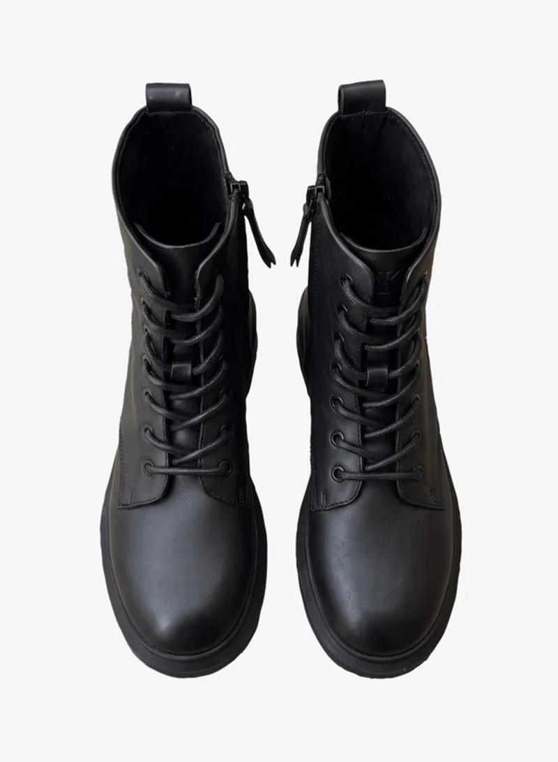 Calvin Klein  Leather Lace-Up Ankle Boots for Women | Best Price UAE