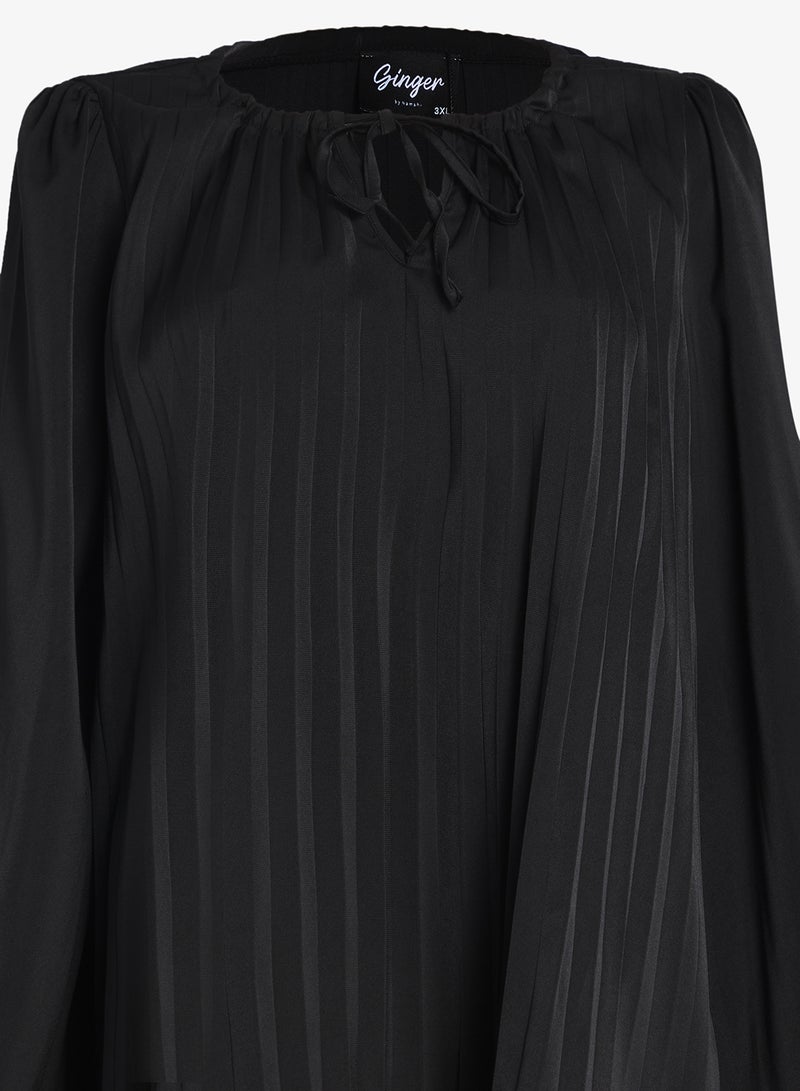 Ginger Plus Pleated Long Sleeve Blouse - Image 4