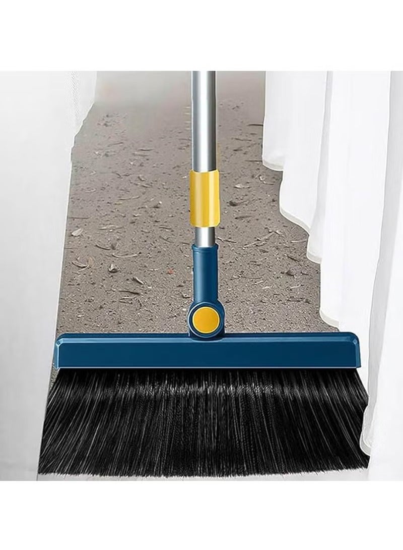 Arabest Household Broom and Dustpan Set, Long Handle Brooms and Dustpan Household Soft Sets, Plastic Stainless Steel Long Teeth Dustpan Combination, Broom and Stand up Dustpan Set for Home (White) - Image 5