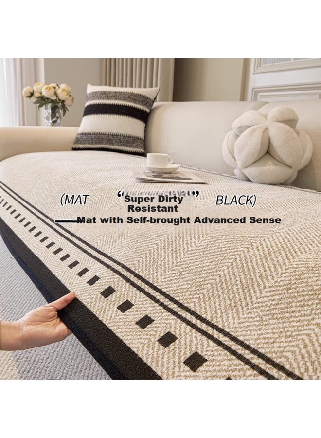 Zichen High-grade Leather Sofa Cover New Four Seasons Universal Anti-slip Straight Row One-piece Seat Cover Cloth Towel Cover - Image 5