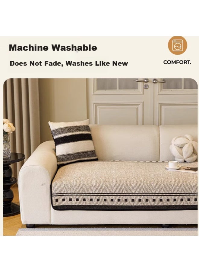 Zichen High-grade Leather Sofa Cover New Four Seasons Universal Anti-slip Straight Row One-piece Seat Cover Cloth Towel Cover - Image 3