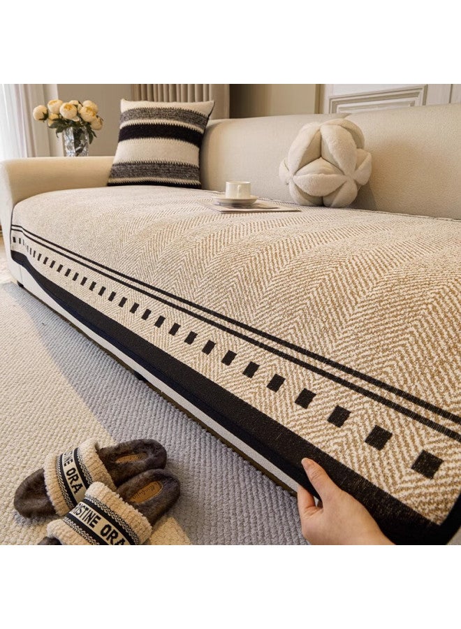 Zichen High-grade Leather Sofa Cover New Four Seasons Universal Anti-slip Straight Row One-piece Seat Cover Cloth Towel Cover - Image 1