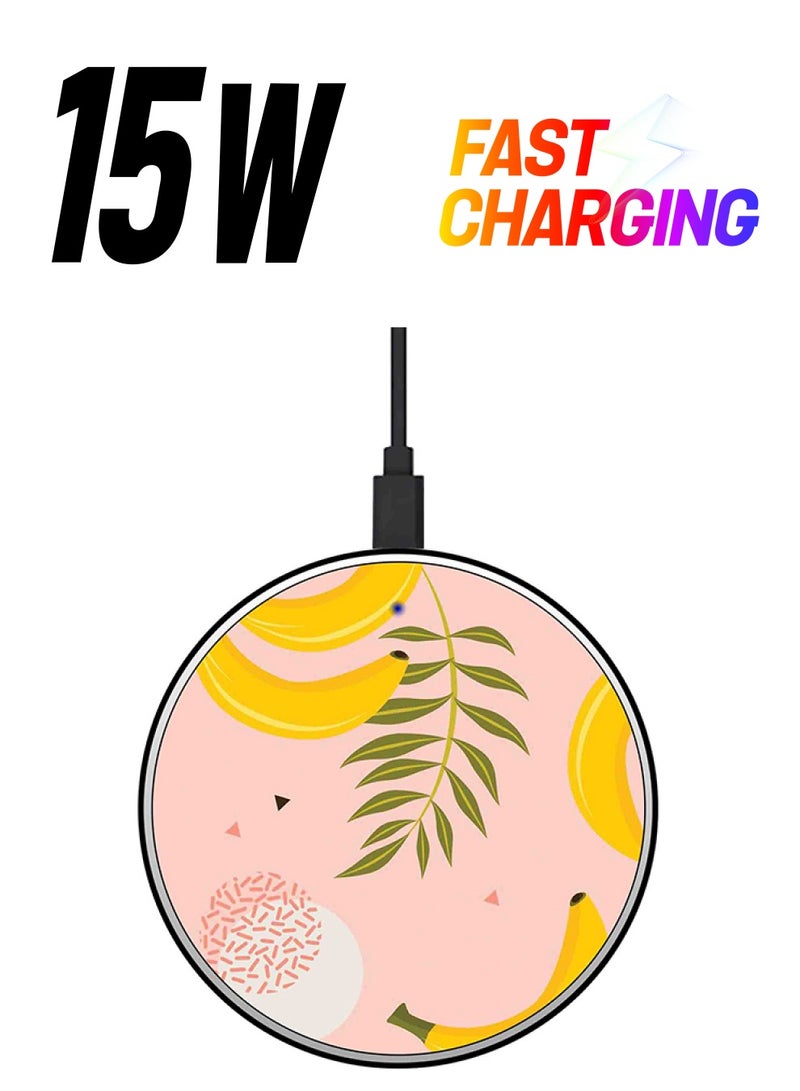 ثيودور شاحن لاسلكي سريع بتصميم رفيع للغاية مزين بطبعة مع كابل USB متعدد الألوان - Image 1