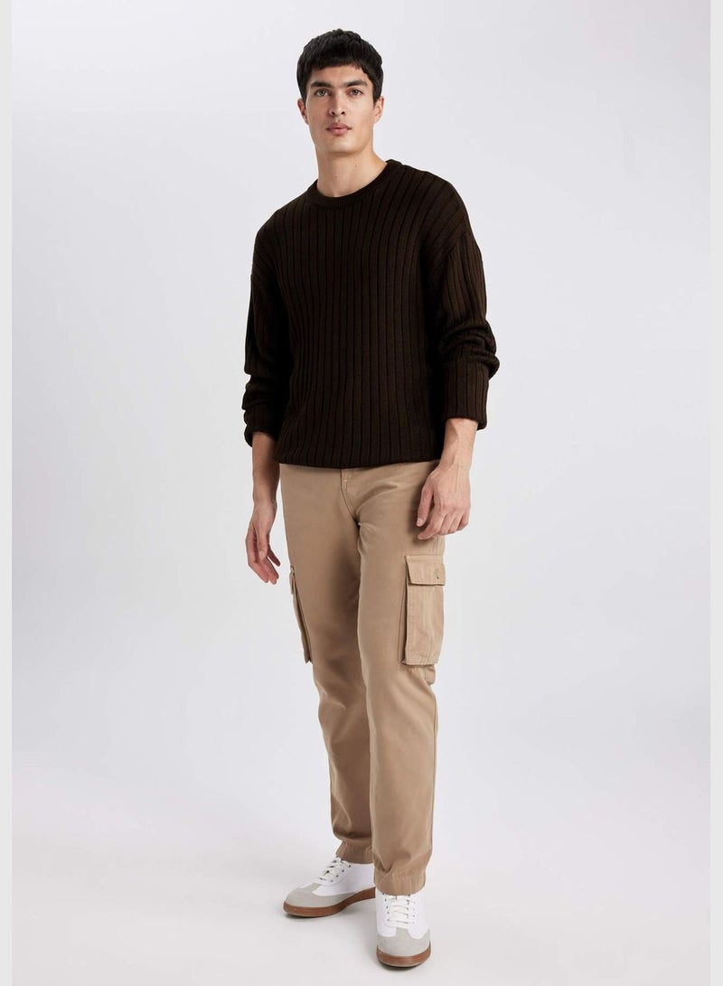 DeFacto سويت شيرت محبوك بياقة دائرية مريحة - Image 2