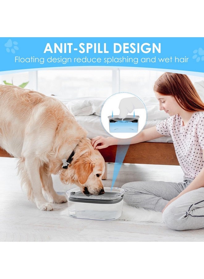 AONKEY 3L Dog Water Bowl No Spill, 101Oz Large Spill Proof Dog Bowl Reduce Refill, Anti Splash No Mess Dispenser Dripless Slow Drinking Water Bowl For Sloppy Messy Drinkers (Gray) - Image 3