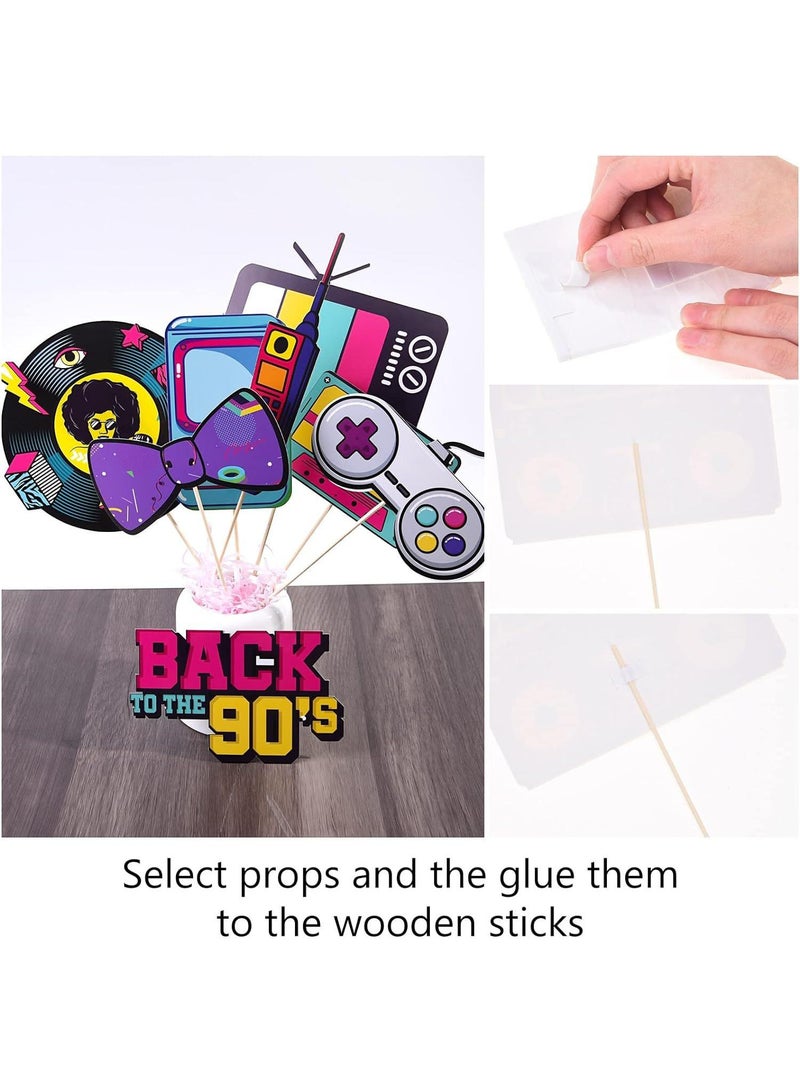 general 36 Pcs 90s Photo Booth Props 70s 80s 90s Theme Disco Party Decor,Disco Hip Hop Retro Y2K Photography Photo Booth Backdrop for Disco Birthday Party Supplies Adults Kids - Image 2