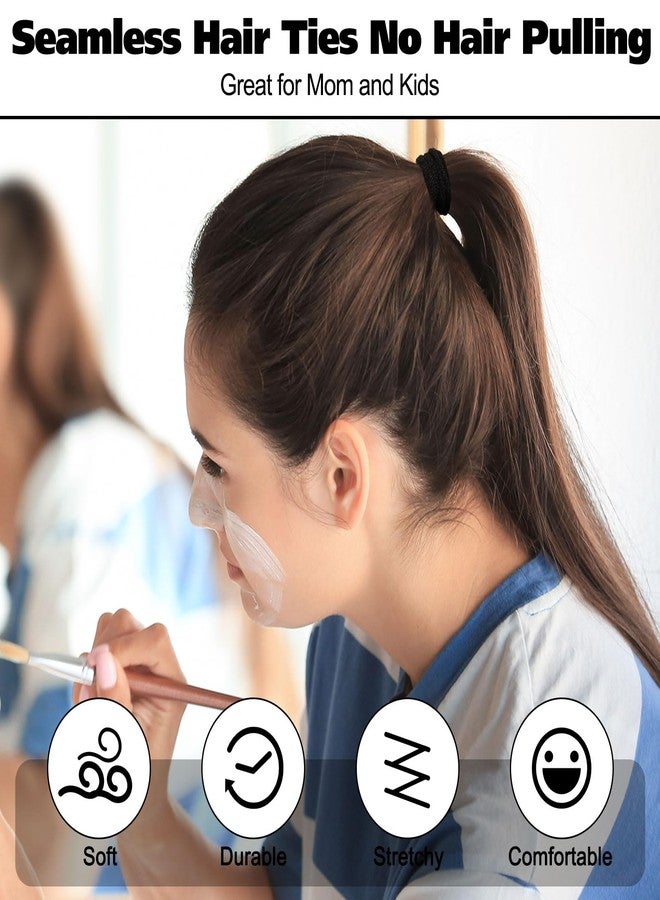 Chuangdi 1000 Pcs Black Hair Ties Bulk for Women Elastics Curly Wavy Thick Thin Hair Bands Seamless Cotton Ponytail Holders Christian Charity Donation Supplies - Image 4