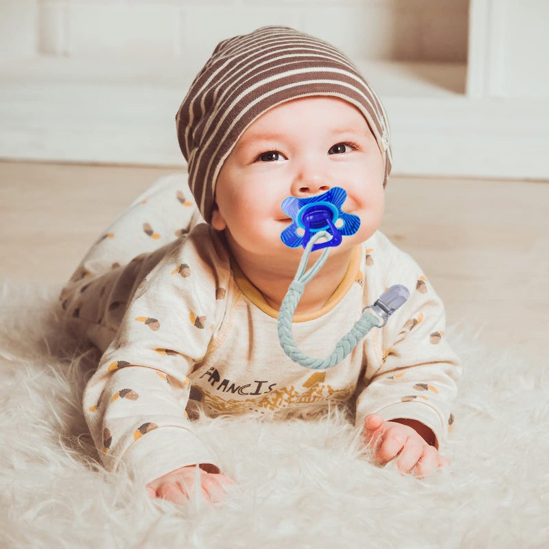 Duludulu Braided Pacifier Clip for Boys & Baby Girl, Binky Clips Pacifier Holder 100% Handmade Teething Straps Unisex Design Smoother Mam Pacifier Clip Fits All Pacifiers for Shower Birthday Gifts - Image 5