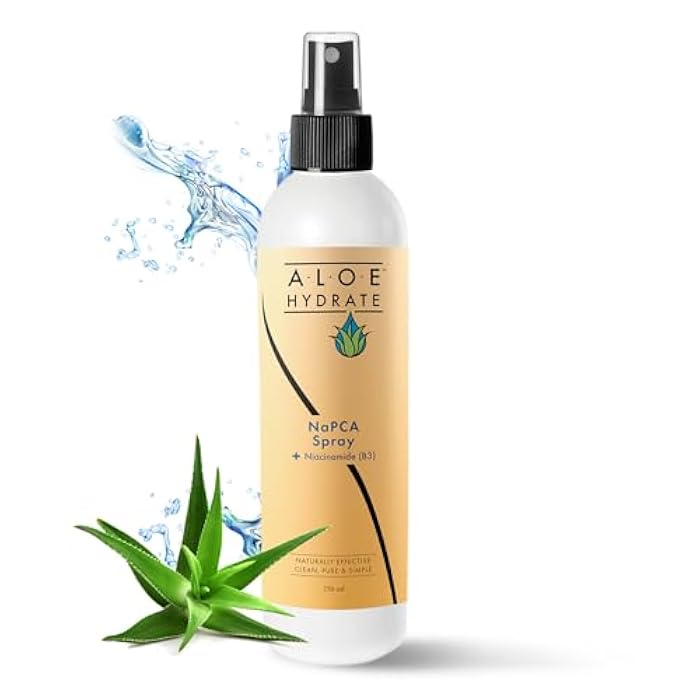AloeHydrate NaPCA Moisturizer Face Mist & Body Spray; Organic Aloe vera moisturizer with NaPCA. Refresh & Soothe Your Skin with Natural & Bioidentical Actives. All Skin types, Dry, Acne, Oily, & Tattoo Care. - Image 1