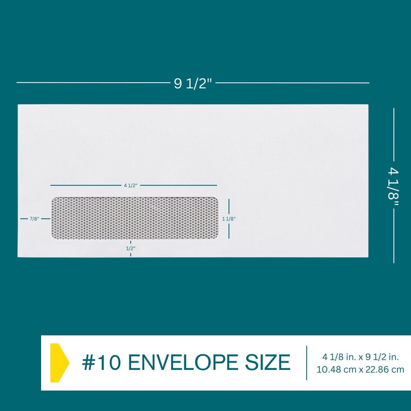 EnDoc #10 Window Envelopes Self Seal - 80/pack Peel & Seal Closure, Security Tinted Envelopes for Quickbooks Invoices & Business Statements - Letter Size 4-1/8 x 9-1/2 inch 24lb Paper - Image 3