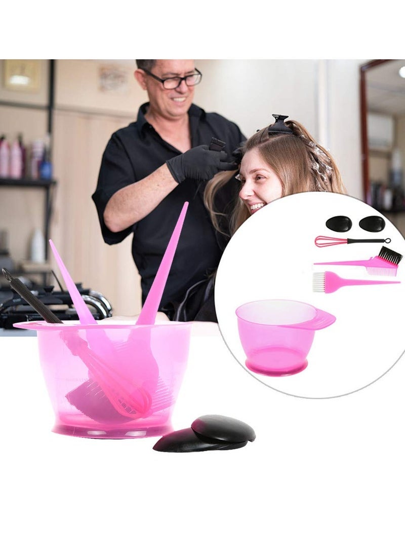 KHAJUL 6-Piece Healifty Hair Dye Coloring Kit - Hair Dye Bowl, Hair Dye Brush, Hair Dye Comb, Ear Cover, Mixer, Hair Dying Accessory Kit for Salon & Home Hair Coloring (Pink) - Image 3