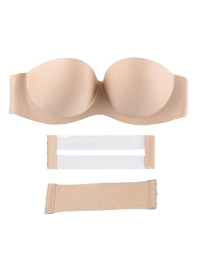 Generic - Strapless Bra with Optional Transparent Straps Push Up Bra,Beige - Image 1