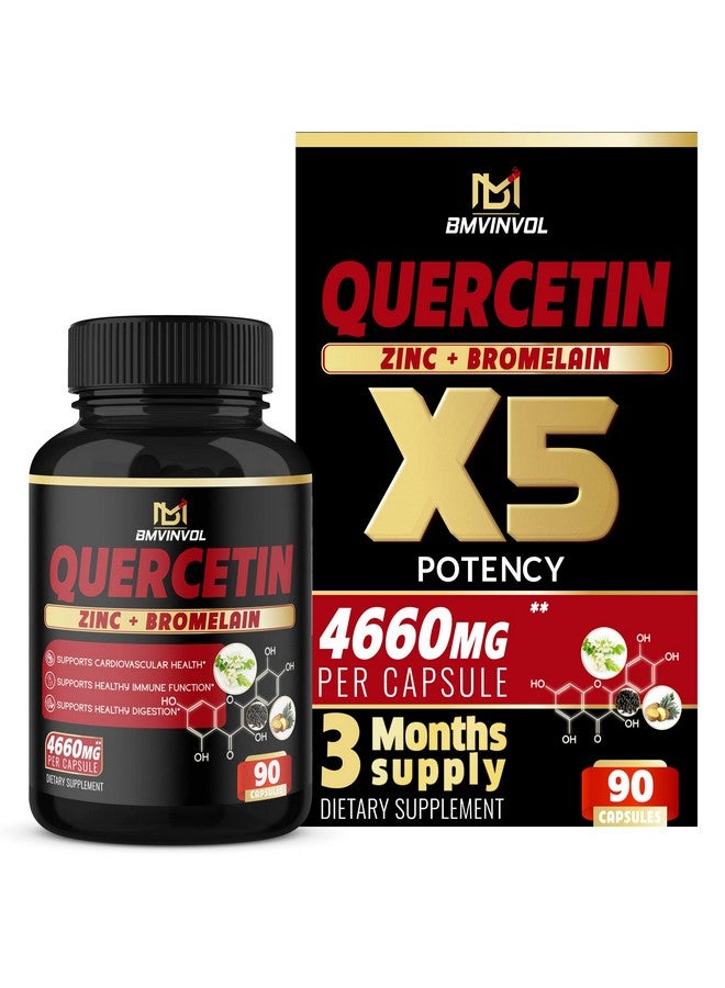 BMVINVOL BMVINVOL Quercetin Supplement - Supports Cardiovascular Health, Immune System and Antioxidant - with Bromelain, Black Pepper Extract - 3 Months Supply - Image 1