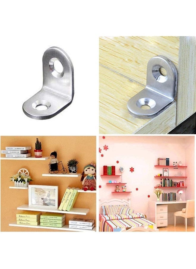 Rubik Corner Brace L Shaped Bracket, 20pcs Stainless Steel Corner Code Decorative Joint Right Angle Bracket for Shelf Supports Fixing Wood Furniture Chair Table Cabinet Bed with Screws (20x20x16mm)  - Image 5