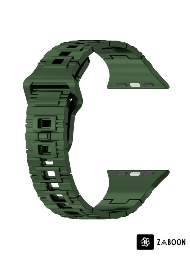 Zaboon Apple Watch SE 44mm Square Buckle Armor Style Silicone Watch Band - Image 2