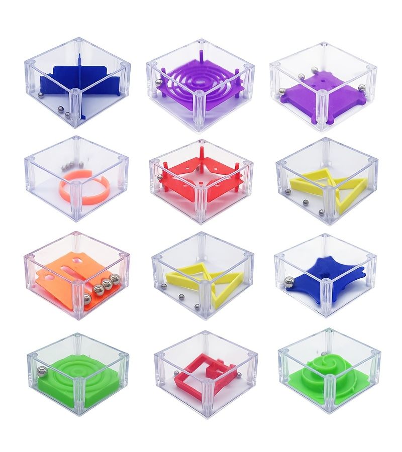 8pcs Mini Balance Ball Maze Creative Plastic Puzzle Thinking Toy Pack Random Colors Party Stocking Filler For Birthday Christmas Halloween Thanksgiving - Image 5