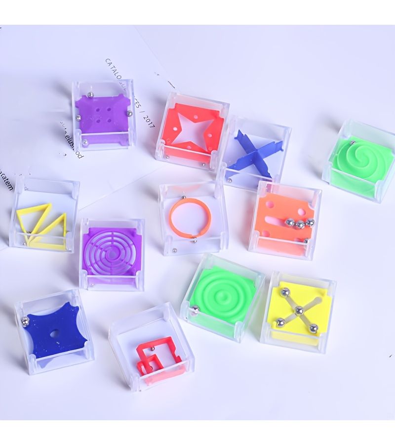 8pcs Mini Balance Ball Maze Creative Plastic Puzzle Thinking Toy Pack Random Colors Party Stocking Filler For Birthday Christmas Halloween Thanksgiving - Image 1